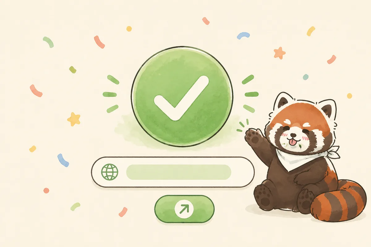 栗栗熊看到网站部署成功,拿到一个 .vercel.app 线上链接